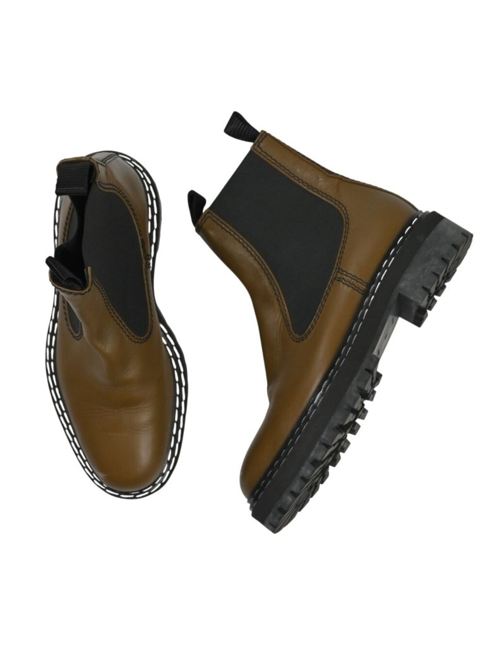 Proenza Schouler Lug Sole Chelsea Boots in Chocolate Brown